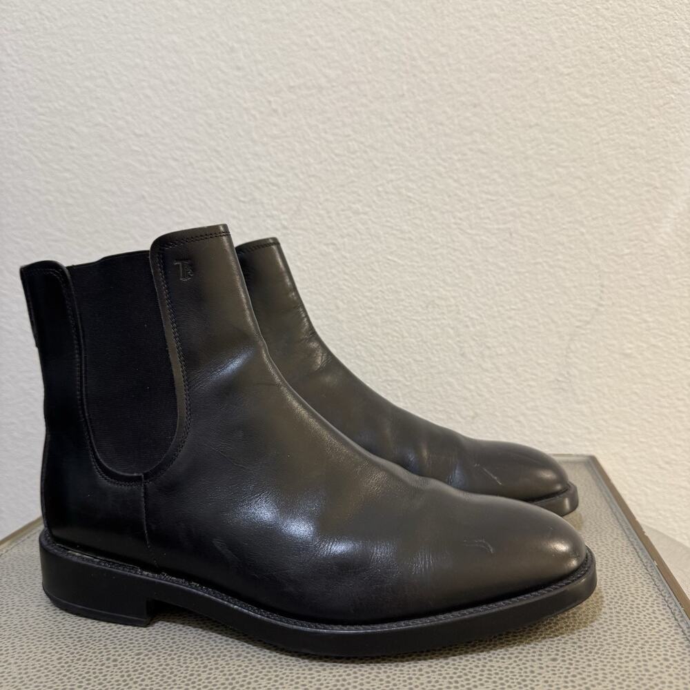Tod’s Men Chelsea Boots Size 8 / Fits US 9 Authentic Black Leather